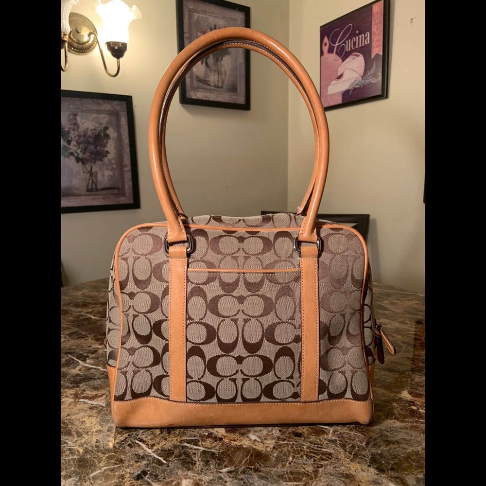 COACH Signature Tan Satchel